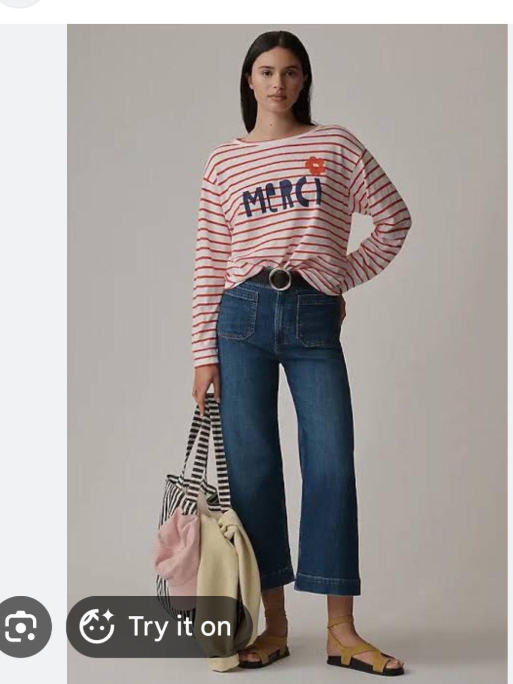 Anthropologie Maeve Wide-Leg Cropped Jeans colette sz 32P nwt mini fern